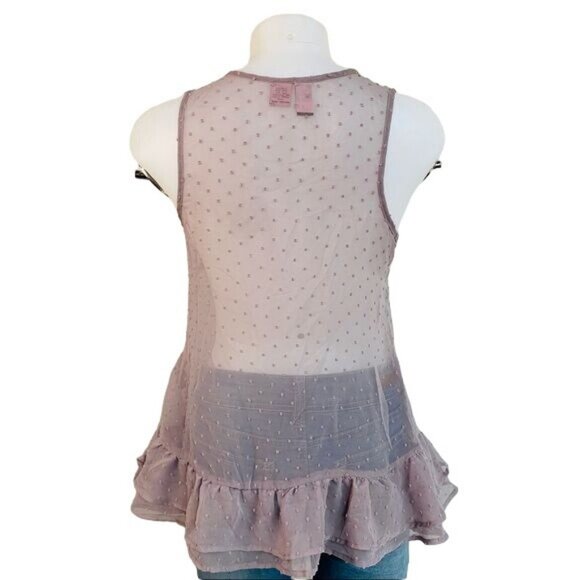 Love on a Hanger Lavender Purple Tank Camisole Mesh Top Size M - Picture 8 of 10
